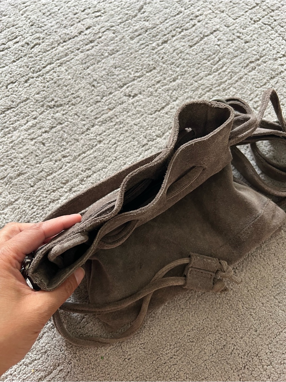 Free People Suede Drawstring Bucket Bag - Picture 9 of 12